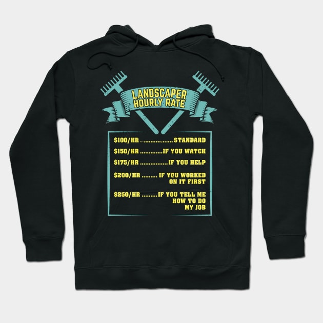 Landscaping Landscaper Hourly Rate Gift Hoodie by Dolde08